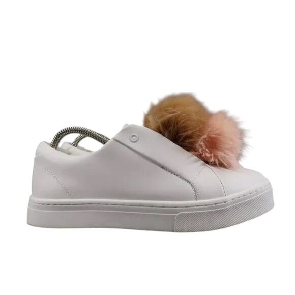 Sam Edelman Shoes Womens 8.5 Sneakers Leya Fashion Pom Pom Slip On Leather White - Picture 14 of 14
